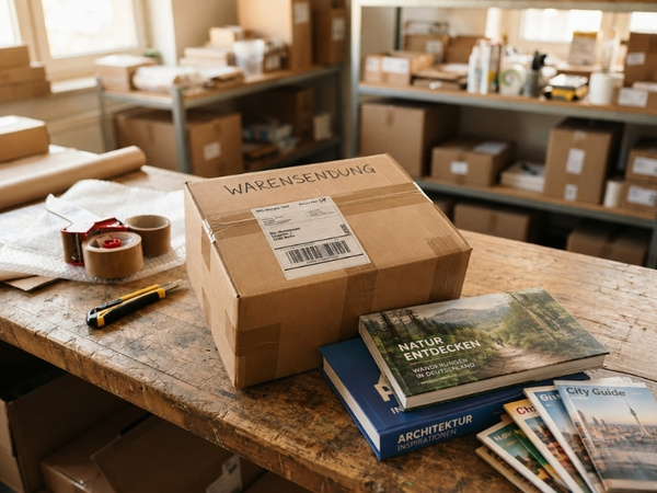 Warensendung richtig verpacken auf Tisch